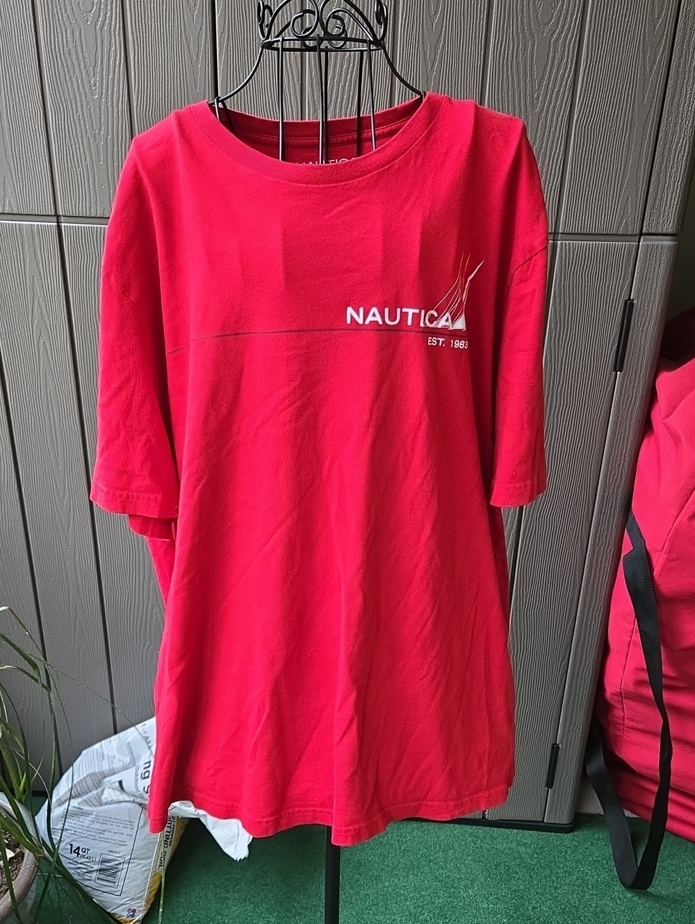 Nautica Bright Red Logo Tee
